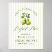 Modern Green Gingham Perfect Pair Bridal Shower Poster (Voorkant)