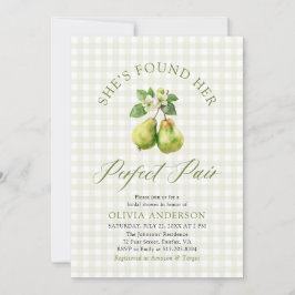 Modern Green Gingham Perfect Pair Vrijgezellenfees Kaart