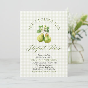 Modern Green Gingham Perfect Pair Vrijgezellenfees Kaart