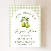 Modern Green Gingham Perfect Pear Bridal Shower Poster