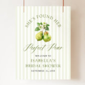 Modern Green Gingham Perfect Pear Bridal Shower Poster