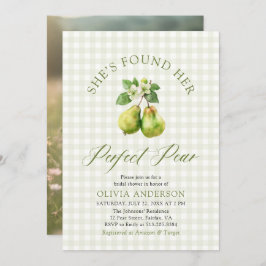 Modern Green Gingham Perfect Pear Vrijgezellenfees Kaart