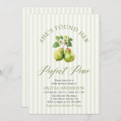 Modern Green Gingham Perfect Pear Vrijgezellenfees Kaart (Voorkant / Achterkant)