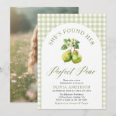 Modern Green Gingham Perfect Pear Vrijgezellenfees Kaart (Voorkant / Achterkant)
