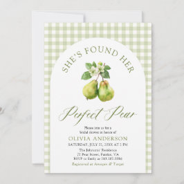 Modern Green Gingham Perfect Pear Vrijgezellenfees Kaart