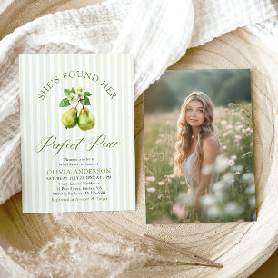 Modern Green Gingham Perfect Pear Vrijgezellenfees Kaart