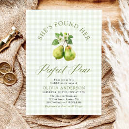 Modern Green Gingham Perfect Pear Vrijgezellenfees Kaart