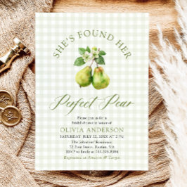 Modern Green Gingham Perfect Pear Vrijgezellenfees Kaart