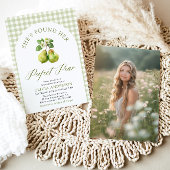 Modern Green Gingham Perfect Pear Vrijgezellenfees Kaart