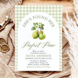 Modern Green Gingham Perfect Pear Vrijgezellenfees Kaart