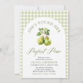 Modern Green Gingham Perfect Pear Vrijgezellenfees Kaart (Voorkant)