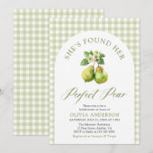 Modern Green Gingham Perfect Pear Vrijgezellenfees Kaart (Voorkant / Achterkant)