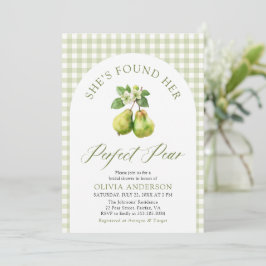 Modern Green Gingham Perfect Pear Vrijgezellenfees Kaart