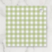 Modern Green Gingham Silly Goose Baby Shower Bedankjes Labels (Achterkant)