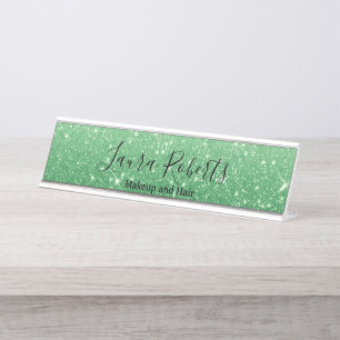 Modern Green Glitter Bureau Naambordje