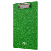 Modern Green Glitter Luxe Monogram Klembord (Links)
