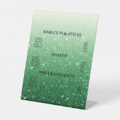 Modern Green Glitter Reclamebord Met Voetstuk (Voorkant)