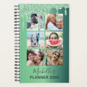 Modern Green Glitter stuurt foto's Collage Daily Planner (Voorkant)