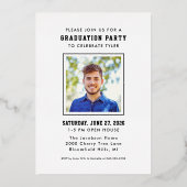 Modern Green Gold Afstuderen fotograaf Folie Uitnodiging (Achterkant)