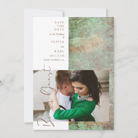 Modern Green Gold Be Our Guest Photo Couple (Voorkant)