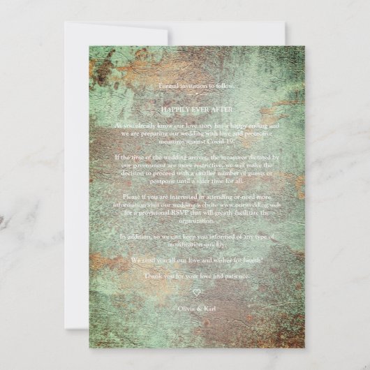 Modern Green Gold Be Our Guest Photo Couple (Achterkant)