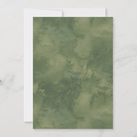 Modern Green Gold Botanical Wedding Kaart (Achterkant)