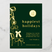 Modern Green Gold Business Christmas Holiday Kaart (Voorkant)