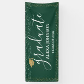 Modern Green & Gold Class Of 2026 Graduate Spandoek (Verticaal)