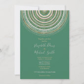 Modern Green Gold Geometric Mandala Kaart (Voorkant)
