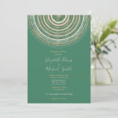 Modern Green Gold Geometric Mandala Kaart (Staand voorkant)