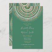 Modern Green Gold Geometric Mandala Kaart (Voorkant / Achterkant)
