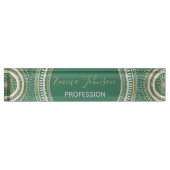 Modern Green Gold Geometric Mandala Naambordje (Voorkant)