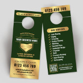 Modern Green & Gold Landscaping Lawn Mowing Deurhanger