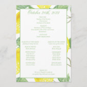 Modern Green Gold Lemon Wedding Programme Programmakaart (Voorkant)