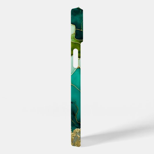 Modern Green Gold Marble Monogram op maat Case-Mate iPhone Case (Achterkant / Rechts)