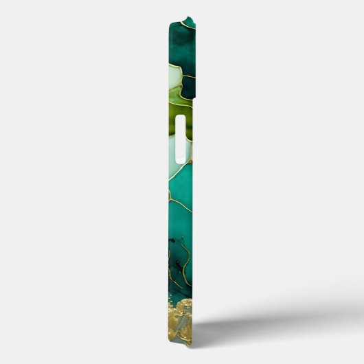 Modern Green Gold Marble Monogram op maat Case-Mate iPhone Case (Achterkant / Rechts)