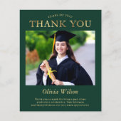 Modern Green Gold Photo Afstuderen Hartelijk dank (Voorkant)