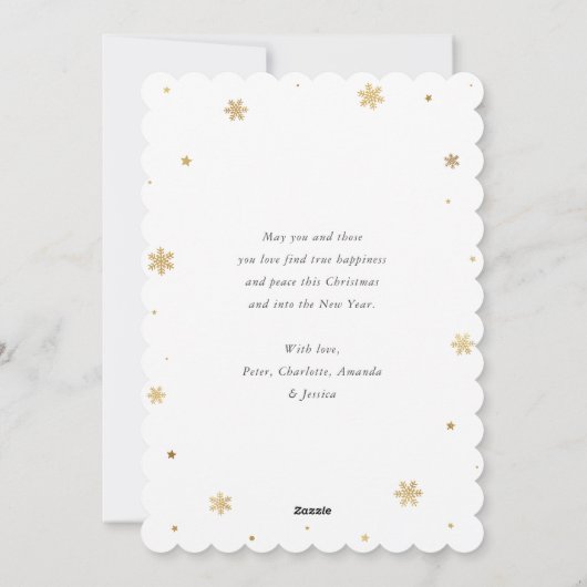 Modern Green Gold Photo Merry kerst Feestdagenkaart (Achterkant)