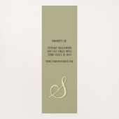 Modern Green Gold Strokes 3-kleurenmonogram Yoga M Yogamat (Achterkant)