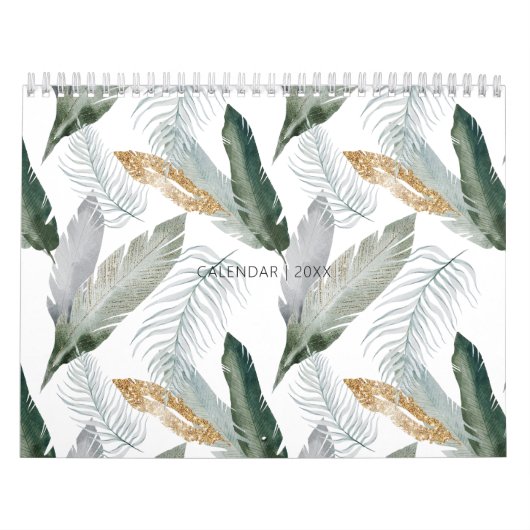 Modern Green & Gold Tropical Kalender (Hoes)