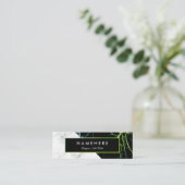 Modern Green Gold White Marble Mini Visitekaartje (Staand voorkant)
