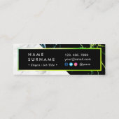 Modern Green Gold White Marble Mini Visitekaartje (Achterkant)