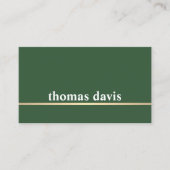 Modern Green Golden Line Bold Consultant Visitekaartje (Voorkant)