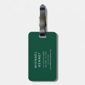 Modern Green Golf Sport Monogrammed Bagagelabel (Achterkant verticaal)