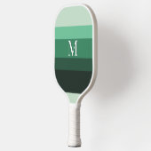 Modern Green Gradient Striped Monogram Pickleball Paddle (Links)