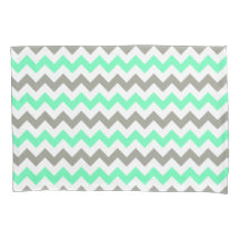 Modern Green Gray Chevron Pattern