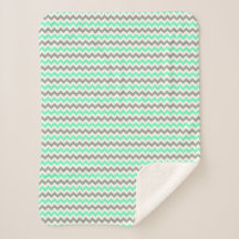 Modern Green Gray Chevron Pattern