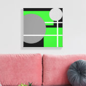 Modern Green Grey Black White - Verpakt Canvas (Insitu (Woonkamer))