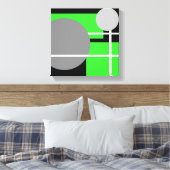 Modern Green Grey Black White - Verpakt Canvas Afdruk (Insitu (Slaapkamer))