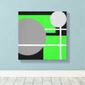 Modern Green Grey Black White - Verpakt Canvas Afdruk (Insitu (Houten vloer))
